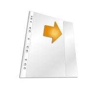 Durable BUSINESS Punched Pockets Sleeve Wallets with Flap | 50 Pack | A4 Clear