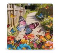 Durable Butterfly Dance Along The Flower Path Digital Scales for Body Weight Highly Accuracy Bathroom Scale with LCD Display Easy to Read Battery Powered Weight Scale for People