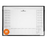 Durable Calendar Desk Mat, 60 x 43cm, 25 Sheets, Grey | Clear Overlay Desk Pad with 2 Year Calendar Block, Tear-off Pages, Non-Slip Writing Pad, Made in Poland