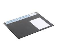 Durable Calendar Desk Mat with Clear Overlay 65 x 48cm - Made from Polypropylene - Perfect for Protecting Important Notes - Black Desk Pad