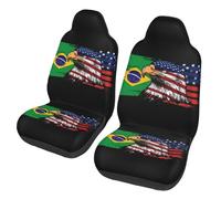 Durable Car Accessories America And Brazil Brazilian Flag Combine Eagle Car Seat Covers Universal Fit Cars Front Seat Covers For Lorry, Sedans, Suv, 52X138Cm