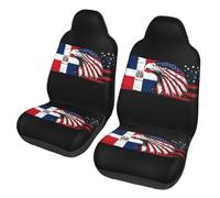 Durable Car Accessories America And Dominican Republic Dominicans Republic Flag Eagle Cars Seats Protector Waterproof Cars Front Seat Covers For Lorry, Sedans, Truck, 52X138Cm