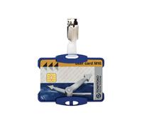 Durable Card Holder with Clip 54x87mm Blue (Pack of 25) 8118/06