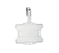 Durable Card Holder with Clip 54x87mm Clear (Pack of 25) 8118/19