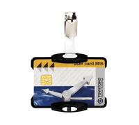 Durable Dual Security Pass Holder with Clip 54x85mm Black (Pack of 25) 8118/01