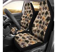 Durable Cars Front Seat Cover Naughty Pekingese Dog Full Face Bucket Seats Cover Soft Fabric Seat Covers Set For Truck, Suv, Lorry, 52X138Cm