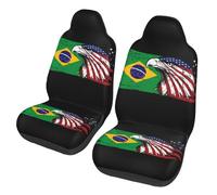 Durable Cars Front Seat Covers America And Brazil Brazilian Flag Eagle Cars Seats Protector Universal Fit Car Accessories For Suv, Sedans, Lorry, 52X138Cm