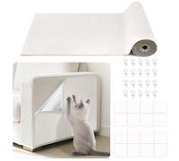 Durable Cat Scratch Furniture Protector,78.7x15.8'' Self-Adhesive Couch Protector from Cat Claws,DIY Anti Scratch Furniture Protector for Cats Scratcher,Trimmable Climbing Scratching Mat(Off-White)