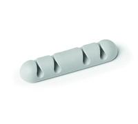 Durable CAVOLINE Cable Management Cable Clips | Pack of 2 Grey Self-Adhesive Clips for 4 Cables | Ideal for Quick and Easy Wire Management | Extreme for Holding USB Charging Cables, etc.