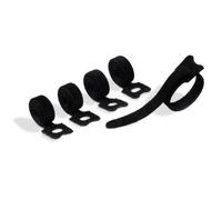 Durable CAVOLINE Reusable Self-Gripping Cable Ties | Black Releasable Plastic Cable Ties | Pack of 5