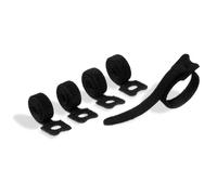 Durable CAVOLINE Reusable Hook and Loop Cable Tie Straps | 5 Pack | Black