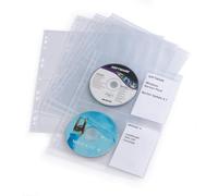 Durable Cd/dvd Pockets - 2 Sided Wallet Index For 4 Disks - 10 Pack - A4 Clear
