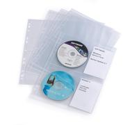 Durable CD/DVD Pockets | 2 Sided Wallet Index for 4 Disks | 10 Pack | A4 Clear
