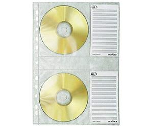 Durable CD/DVD Pockets - Double Sided Wallet Index for 4 Disks - 5 Pack - A4 - Keep Your Disks Scratch and Dust Free - Easy to Use