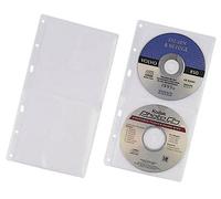Durable CD/DVD Punched Pocket Wallet Sleeve for 2 Discs | 5 Pack | Clear