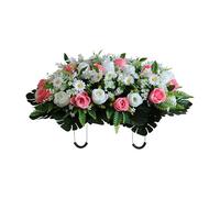 Durable Cemetery Artificial Flowers Arrangement Long-Lasting Grave Decor For Headstones, Memorials & Funeral Ceremonies, UV-Resistant Sympathy Tribute For Loved Ones' Graves