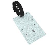 Durable Chemistry Print Print Luggage Tag with Full Back Privacy Cover â€“ Bright ID Labels for Suitcases, and Backpacks