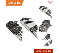 Durable Chrome Vanadium 36-Piece Hex Key Set with Storage Cases - Black Oxide