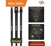Durable Chrome Vanadium Socket Adapter Set: 3-Piece Impact Extensions for Drills