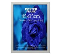 Durable & Classic Look Wall Mounting Posters Photo Frames Display Picture 45 x 35cm Silver Picture Frame Perfect Wall Hanging Picture Frame Portrait and Landscape Display