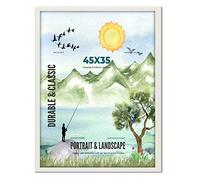 Durable & Classic Look Wall Mounting Posters Photo Frames Display Picture 45 x 35cm White Picture Frame Perfect Wall Hanging Picture Frame Portrait and Landscape Display
