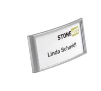 Durable Classic Name Badge with Magnet 34 x 74 mm - Silver - Pack of 10 - For Event and Visitor Management