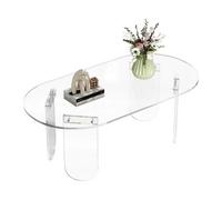 Durable Clear Acrylic Table Minimalist Living Room Coffee Table W/thick Tabletop
