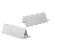 Durable Table Place Name Holder For 61/122 x 150mm Card | | Pack of 10 | Made From Strong Transparent Acrylic | Perfect For Conferences, Seminars, Reception Desks, etc.