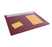 Durable Clear Overlay Calander PC Desk Pad Protector Mat, 65x50cm, Red