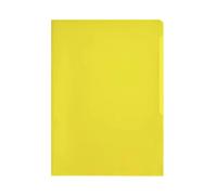 Durable Clear Plastic Cut Flush Document Wallet Folder | 100 Pack | A4 Yellow