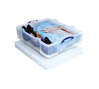 Durable Clear Plastic Storage Box Stackable Home Office Clear 70 L Really Useful