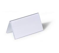 Durable Clear Plastic Table Place Name Holders and Inserts - 25 Pack -