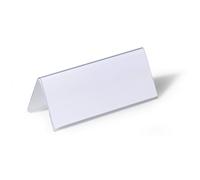 Durable Clear Plastic Table Place Name Holders and Inserts - 25 Pack -