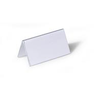 Durable Clear Plastic Table Place Name Holders and Inserts | 25 Pack | 52x100mm