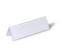 Durable Clear Plastic Table Place Name Holders And Inserts - 25 Pack - 61X210mm