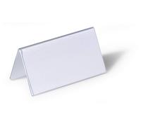 Durable Clear Plastic Table Place Name Holders & Inserts - 25 Pack - 52x100mm Durable Clear 25 Pack