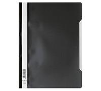 Durable Clear View A4 Document Folder Black | Transparent Front Cover | Ideal for Holding A4 Punched Documents