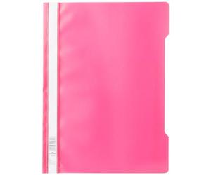 Durable Clear View A4 Document Folder Crimson | Transparent Front Cover | Pack of 50 Folders | Perfect For Holding A4 Punched Documents, Purple Red