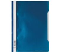 Durable Clear View A4 Document Folder Dark Blue | Transparent Front Cover | Pack of 50 Folders | Ideal for Holding A4 Punched Documents