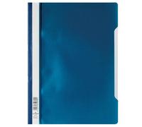 Durable Clear View A4 Document Folder Dark Blue | Transparent Front Cover | Pack of 50 Folders | Ideal for Holding A4 Punched Documents