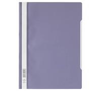 Durable Clear View A4 Document Folder Light Purple | Transparent Front Cover | Pack of 50 Folders | Ideal for Holding A4 Punched Documents