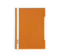 Durable Clear View A4 Document Folder Orange | Transparent Front Cover | Pack of 50 Folders | Ideal for Holding A4 Punched Documents