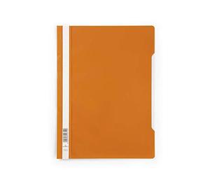 Durable Clear View A4 Document Folder Orange | Transparent Front Cover | Pack of 50 Folders | Ideal for Holding A4 Punched Documents