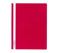 Durable Clear View A4 Document Folder Red | Transparent Front Cover | Pack of 25 Folders | Perfect For Holding A4 Punched Documents