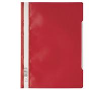 Durable Clear View A4 Document Folder Red | Transparent Front Cover | Pack of 50 Folders | Ideal for Holding A4 Punched Documents