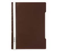 Durable Clear View A4 Presentation Folder - Transparent Front Cover - for Holding Punched Documents - Pack of 50 Display Folders - Brown