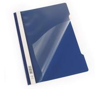 Durable Clear View A4 Document Folder Dark Blue | Transparent Front Cover | Pack of 50 Folders | Ideal for Holding A4 Punched Documents
