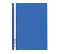 Durable Clear View Folder A4, Pack of 25, Blue, Extra Wide | Transparent Front Cover, Hanging Rail Insert Channel, Suitable for Plastic Pockets, Made in Germany