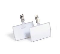 Durable CLICK FOLD Clip Name Tag Badge Holders + Inserts | 25 Pack | 54 x 90mm