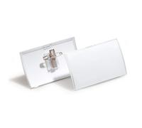 Durable CLICK FOLD Convex Clip & Pin Name Tag Badge Holder - 25 Pack -